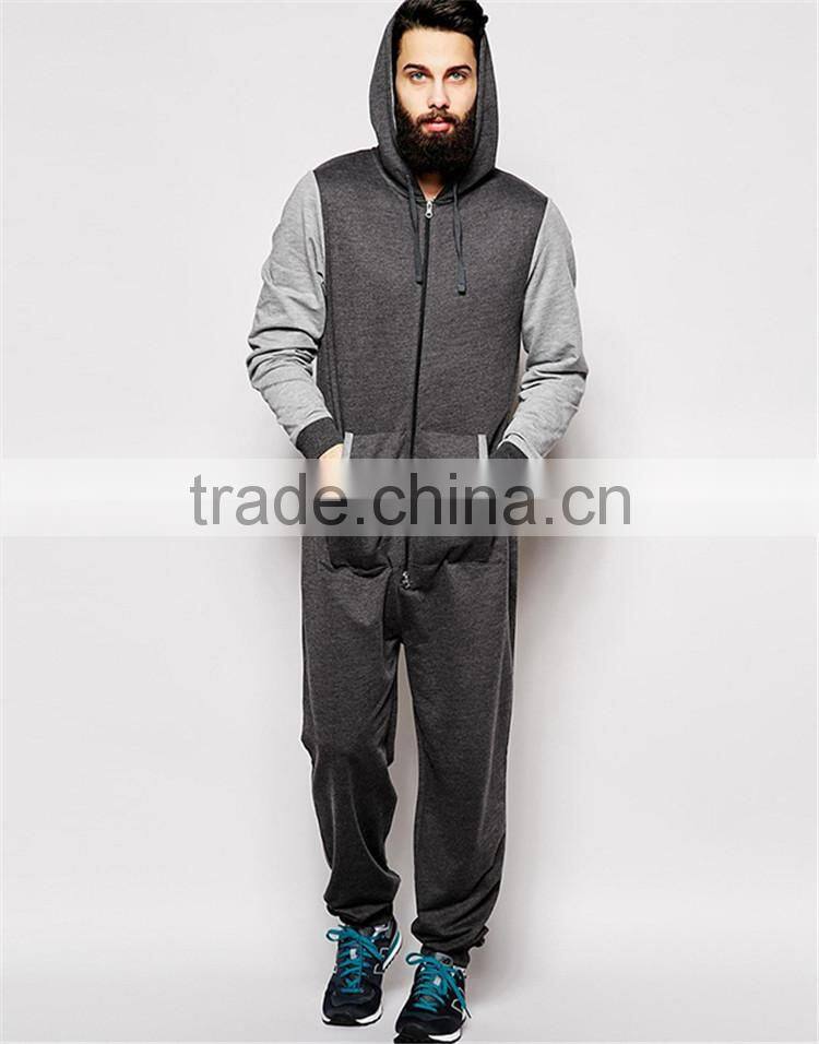 Cheap Wholesale Loungewear Adult Onesie With Contrast Sleeves