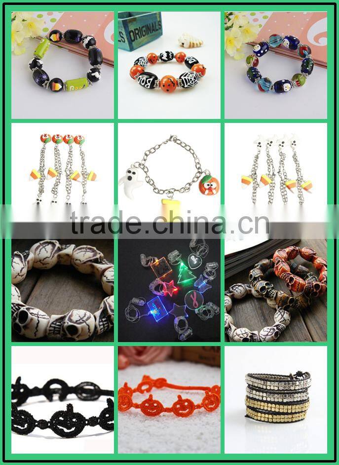 Diy pumpkin lamp black lace braided bracelets cheap pumpkin lamp design lace bracelets for Halloween promotion gifts