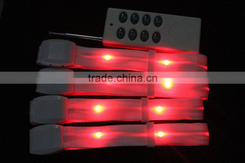 2015 remote control LED fabric wristband specially for big party or vocal concert