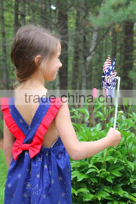 4th Of July Girls Cotton Frock Designs Ruffled Dress Summer