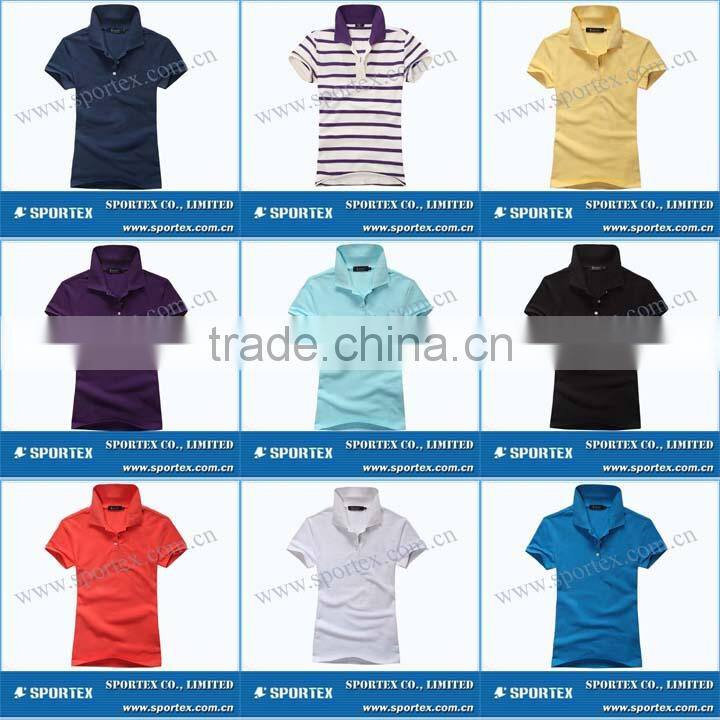 Polo t shirt for ladies with 100% cotton / cotton polo shirt