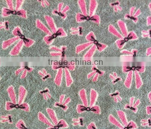 100% Polyester Lovely Printed Knitted Coral Fleece Fabric For Housecoat