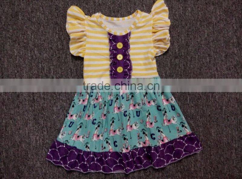 Manufacturer Children Baby-Girls Carousel Dress Custom Printing Party Dress