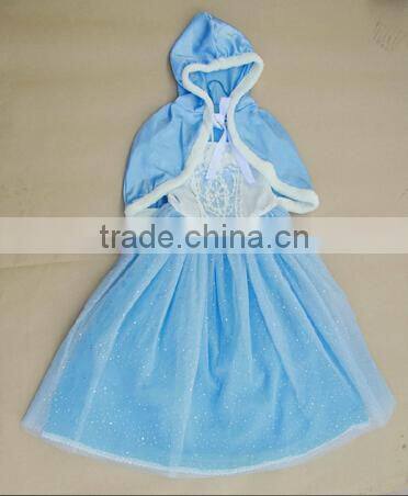 Children Party Cinderella Princess Dress With Cloak