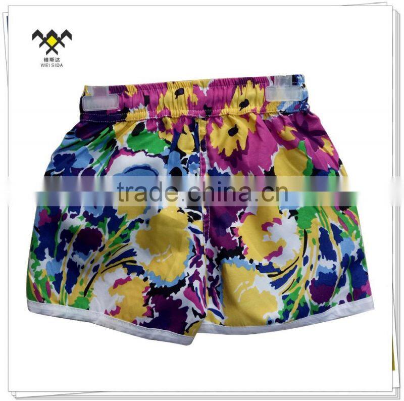 summer flower printed board shorts for girls