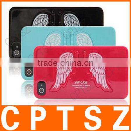 Wings Fashion Stents TPU Plastic GEL Kick Stand Hard Shell Back Case Cover Protector Ice Cream Color For Apple For iPhone 4,4S,5