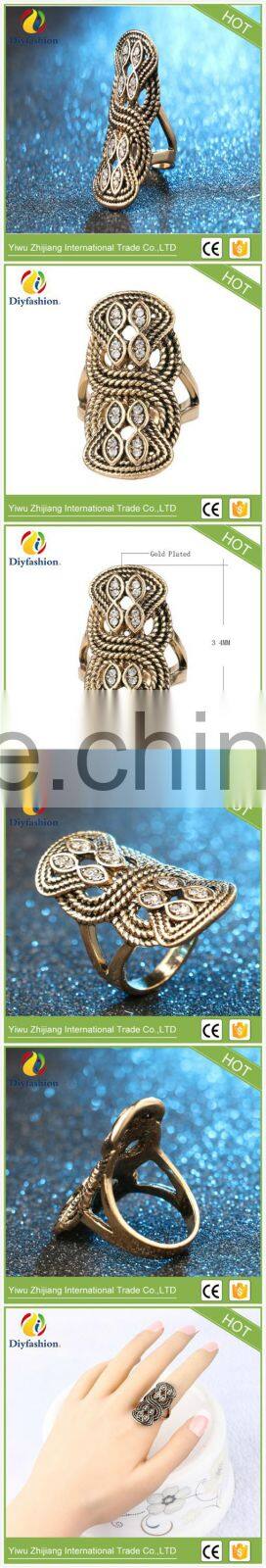 Unique Vintage Wedding Couple Ring Turkey White Crystal Jewelry Big Size Rings For Women Fine African Jewellery