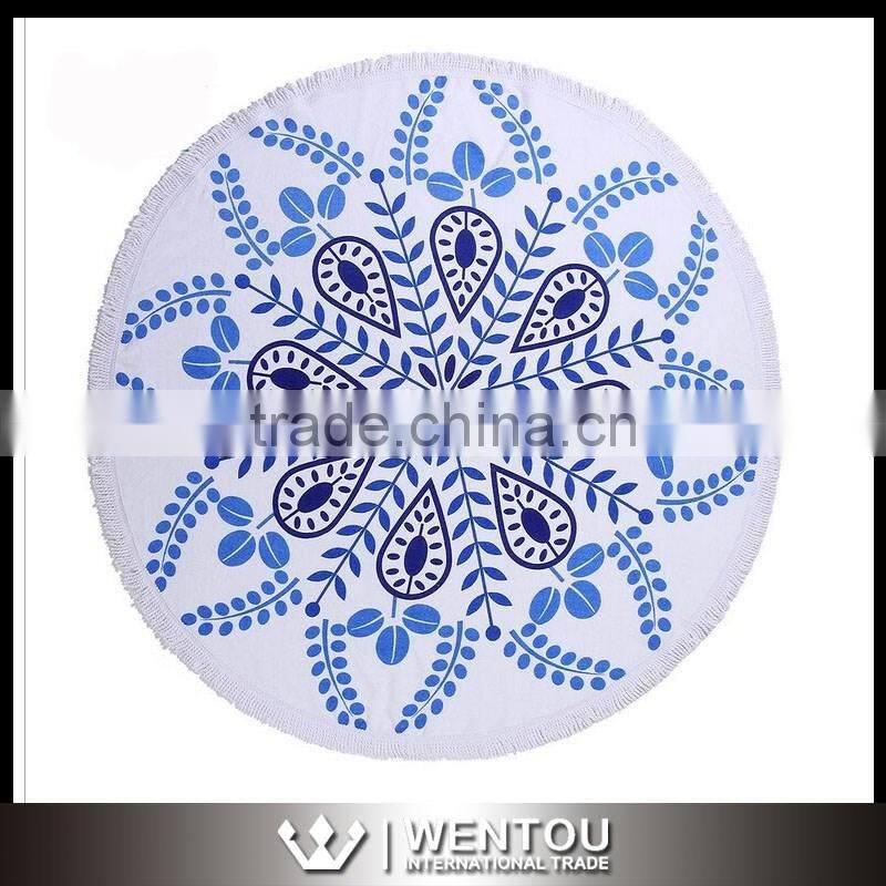 Personized Printed Round Beach Towel with Tassels