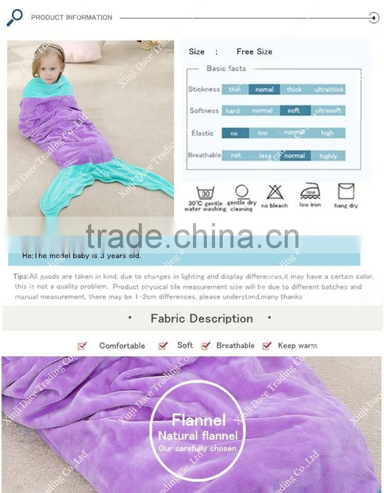Wholesale children mermaid blankets kids sleeping bag