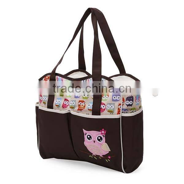 cartoon owl maternity mummy handbag waterproof baby stroller bag