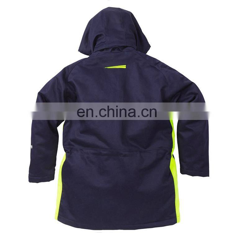 Arc flash protective flame resistant jacket suit in electrical shock proof flame retardant workwear clothing
