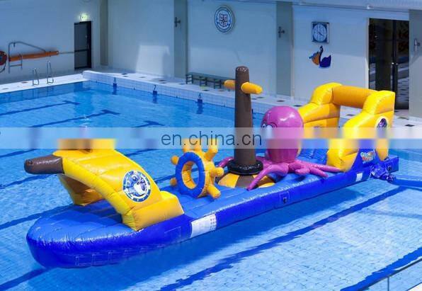 Fishy Bounce Pool Aqua Run , Inflatable Floating Water Run