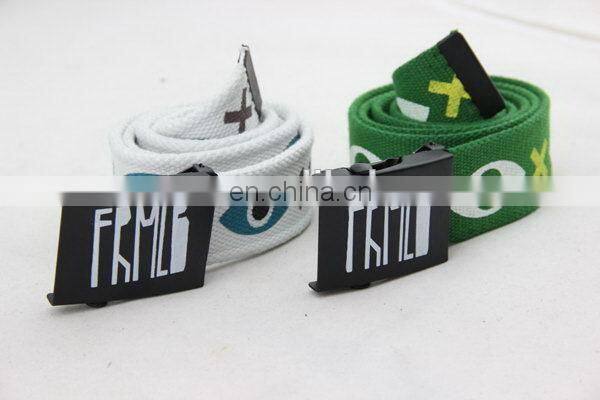 Canvas Belt With Full Printing Locking Belt Buckle