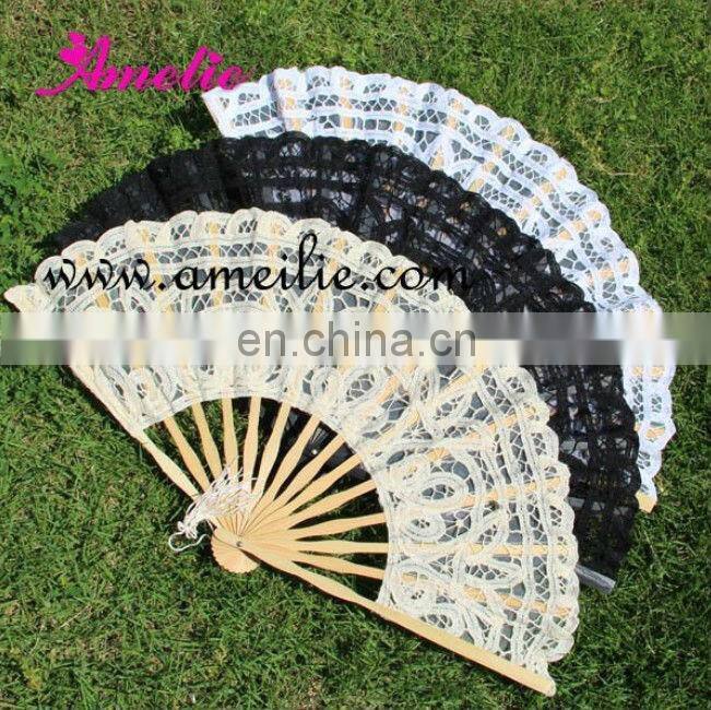 Romantic 27cm wedding lace fan