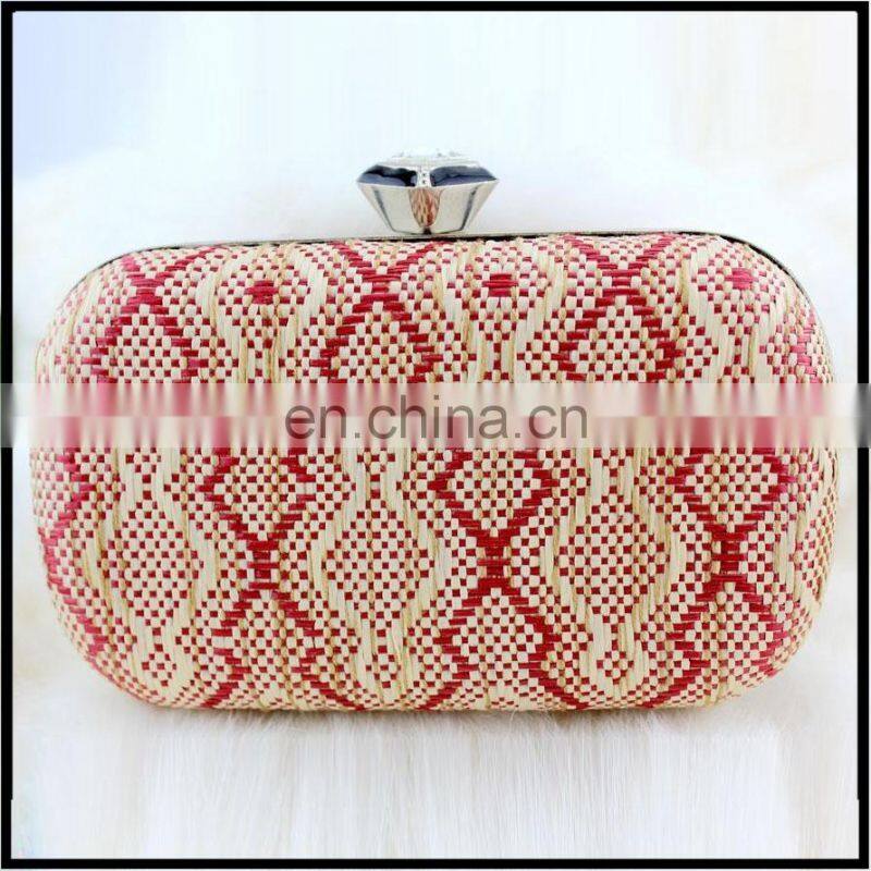 Color knitting evening bag , special elegant hand clutch bags