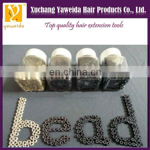 Black, brown, beige color Top quality human hair extension bead links silicone lined micro beads
