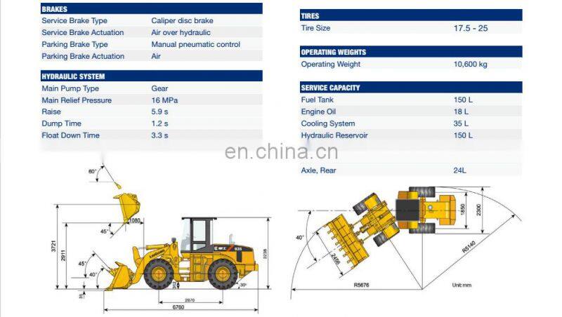 Liugong Wheel Loader 3 Ton CLG835(Weichai Engine) with ce for sale