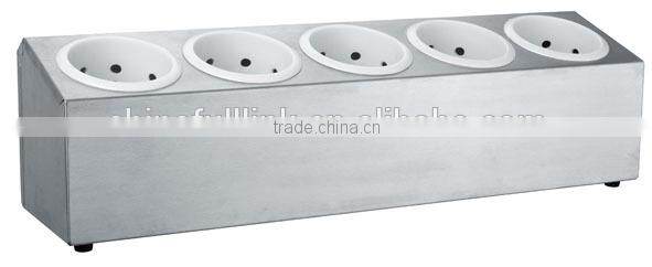 5 Compartments single line plastic stainless steel cutlery holder for hotel