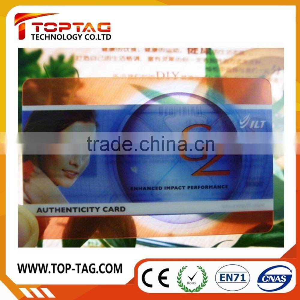 CMYK printing transparent pvc card / pvc business card