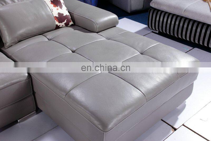 Modern small house Luxury Black genuine leather single seat sofa bed