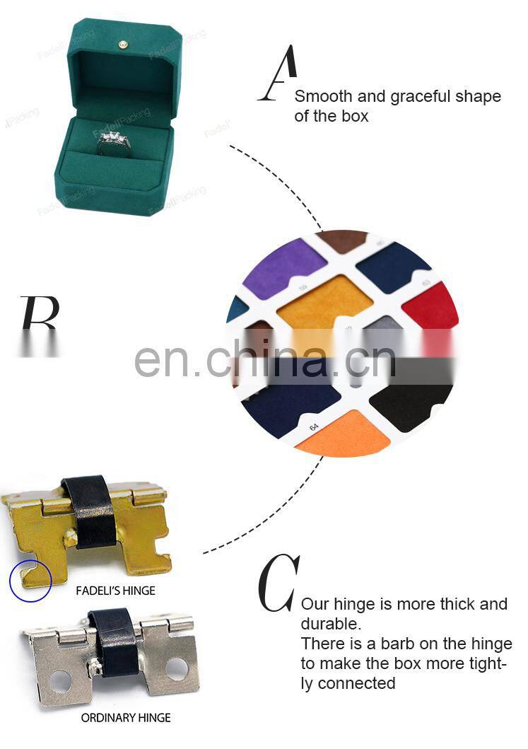 Fadeli Wholesale Custom Luxury Velvet Dark Green jewelry storage boxes ring pendant pearl necklace jewelry gift box