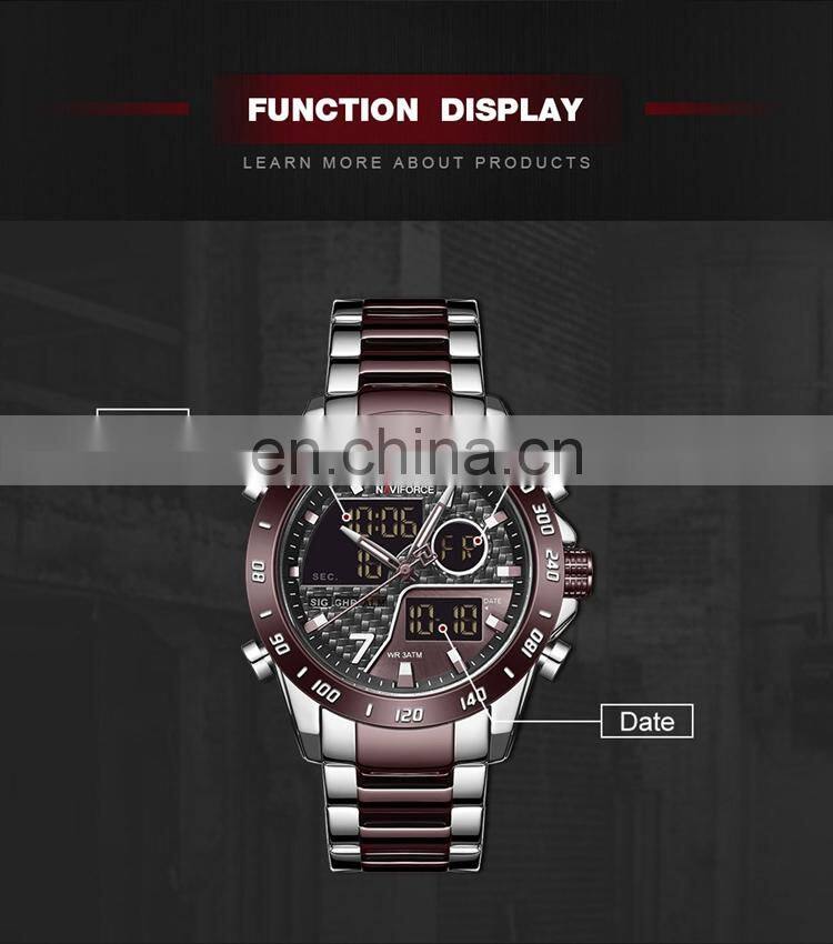 NAVIFORCE NF9171 Luxury Man Wrist Watches Japan Quartz Digital Gold Time Original Charm Watch
