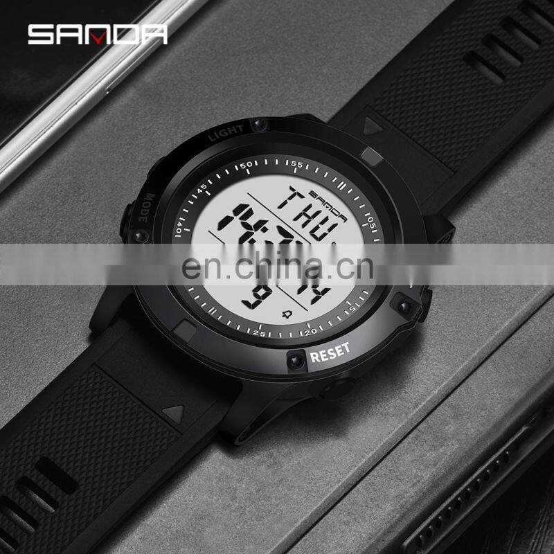 SANDA 372 Men's Sport Quartz Japan Digital Movement Silicone Rubber Watch BandMens Quality Watches For Sales