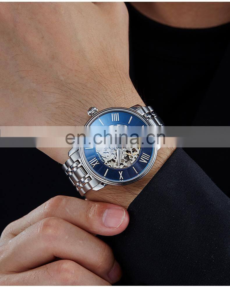 Utime Hollow Out Visible Automatic Movement Watch For Man 316L Steel Case Japan Automatic Mechanical Watches U0031G