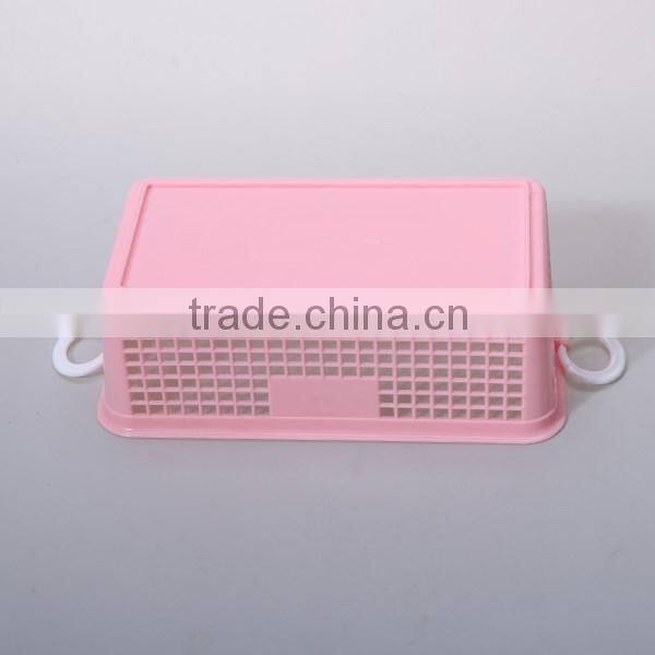 Retangular plastic kitchenware vegetable basket with handles