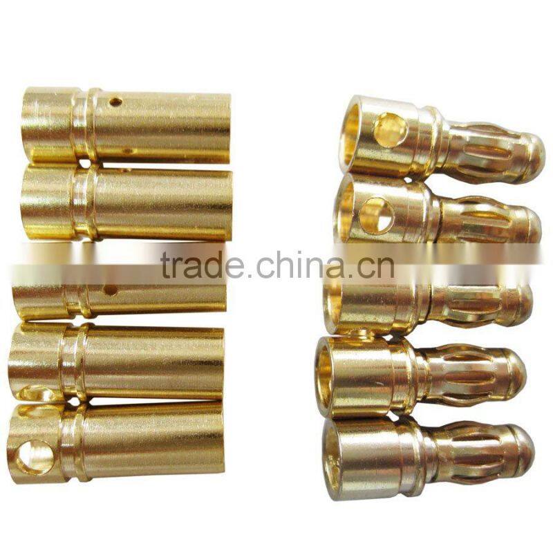 Gold Tone Metal Banana Plug Male Female Banana Bullet Connector