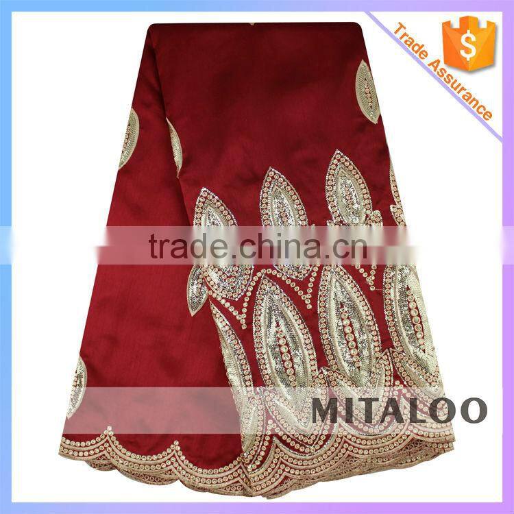 Mitaloo 2015 New Stock Nigerian George Lace With Sequins And Embroidery In Apparel MGP0036