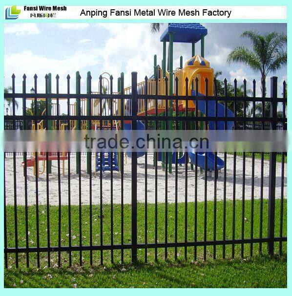 3 rails 5ft high commercial black powder coated pool fence supplier