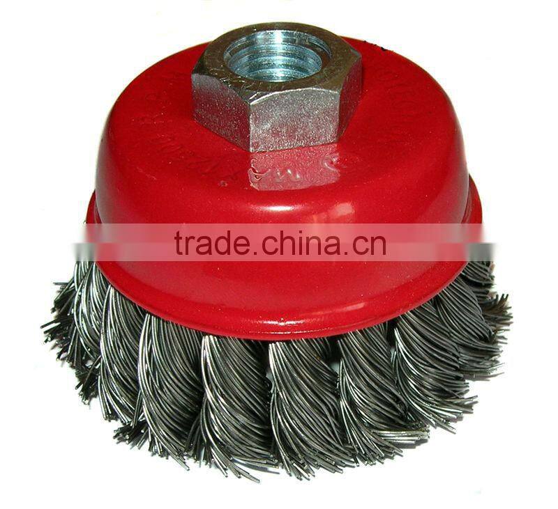 twisted knot wire cup brush,CEPILLO DE COPA ENTORCHAD