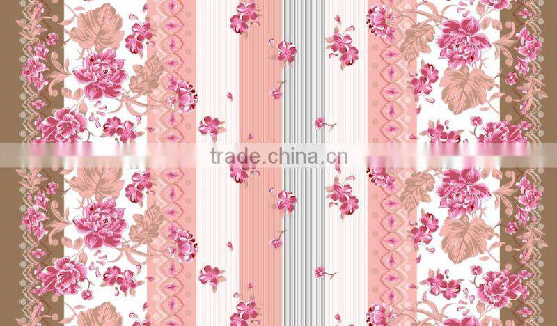 100% polyester pigment printing bed sheet fabric/ Printed Upholstery Fabric/brushed fabric