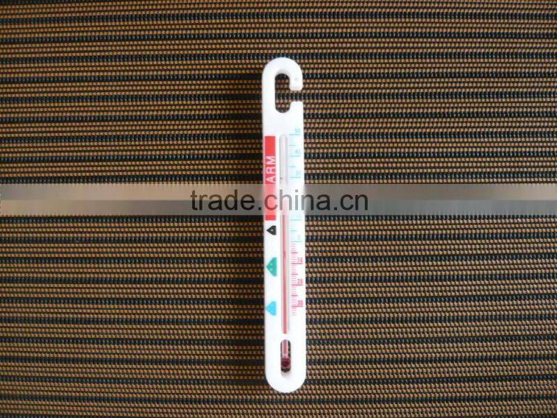 household plastic interior refrigerator/freezer thermometer with hook red kerosene printed scale cheap price and accurate temp.