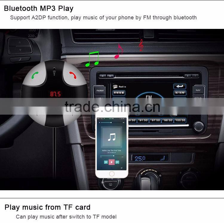 Free sample Wholesale Bluetooth FM transmitter Bluetooth Car Kit with hands-free and usb Car charger