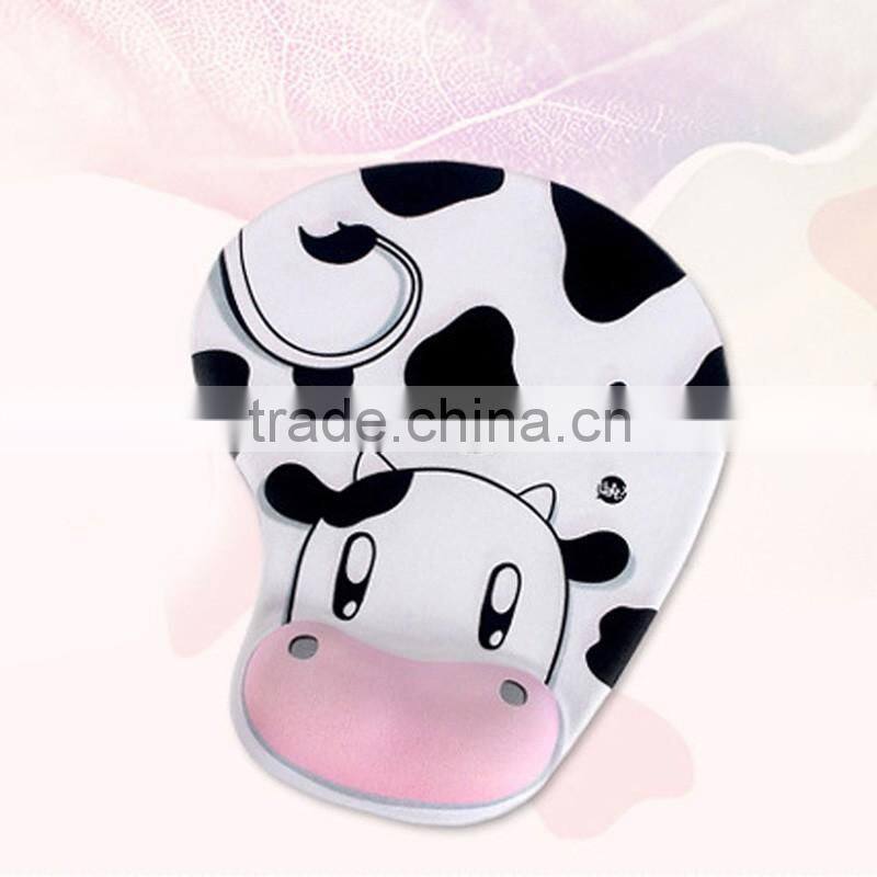 Cartoon Practical Lovely Animal Skid Resistance Memory Foam Comfort Wrist Rest Support Mouse Pad Mice Mat Dairy Cow Cattle Monke