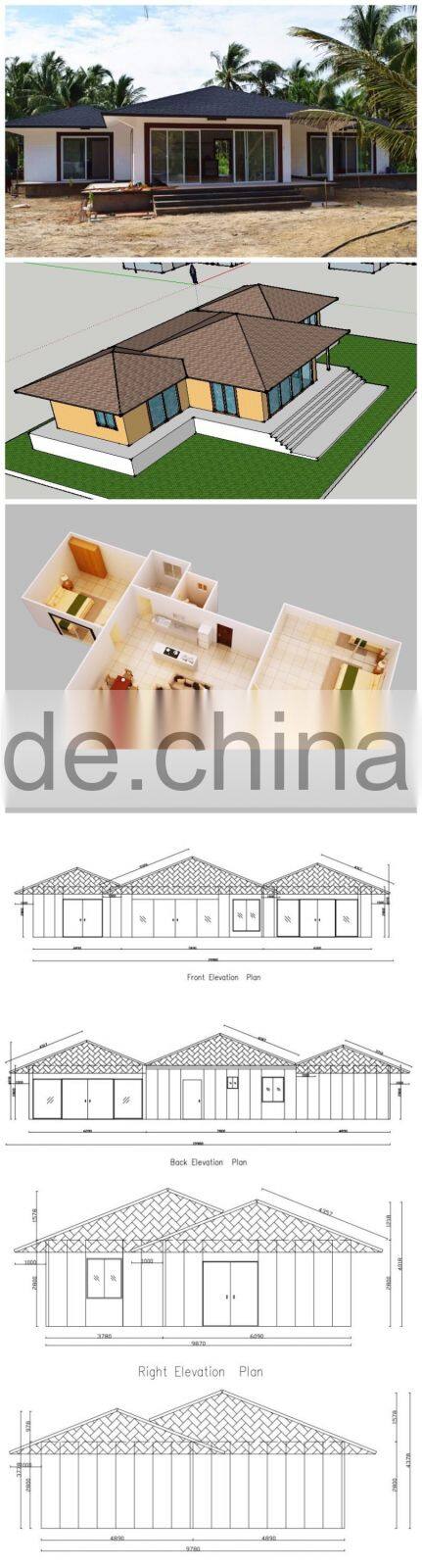 Low cost easy assemble prefabricated house Philippines ceb kitchen cabinet fully furnitured