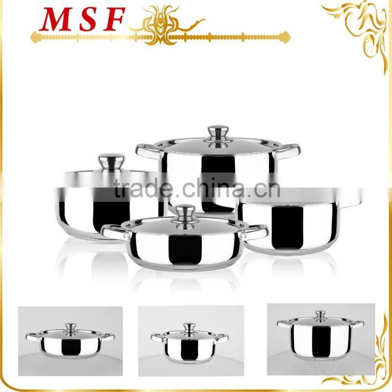 MSF-3997 8pcs Stainless steel cookware set composition 18cm 24cm 26cm casserole 24*7cm rice cooker