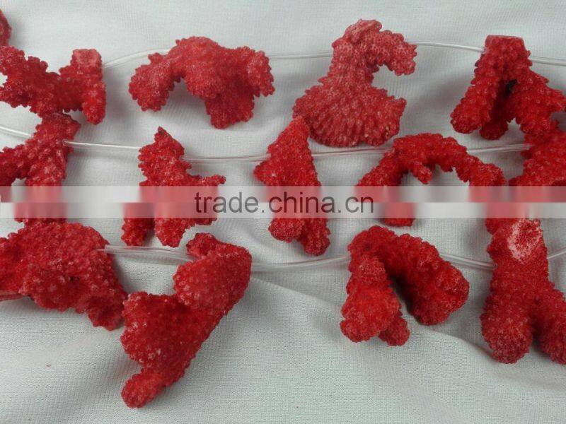 Dyed Red Natural Bamboo Coral Rough Raw Material Marine Aquarium Reef Coral Decotarion