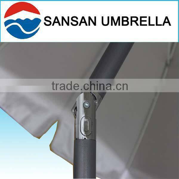 240CM wholesale Oxford fabric light-yellow fibre glass with tilt and lace beach sun umbrella