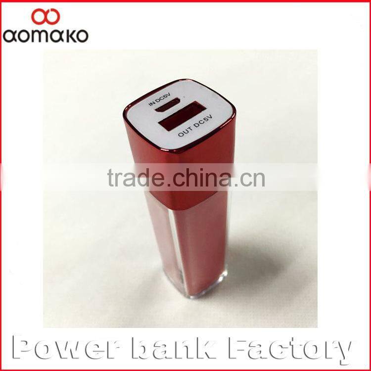 AK-011 High capacity manaul for power bank promotion gift lipstick ROHS Power bank for smartphones