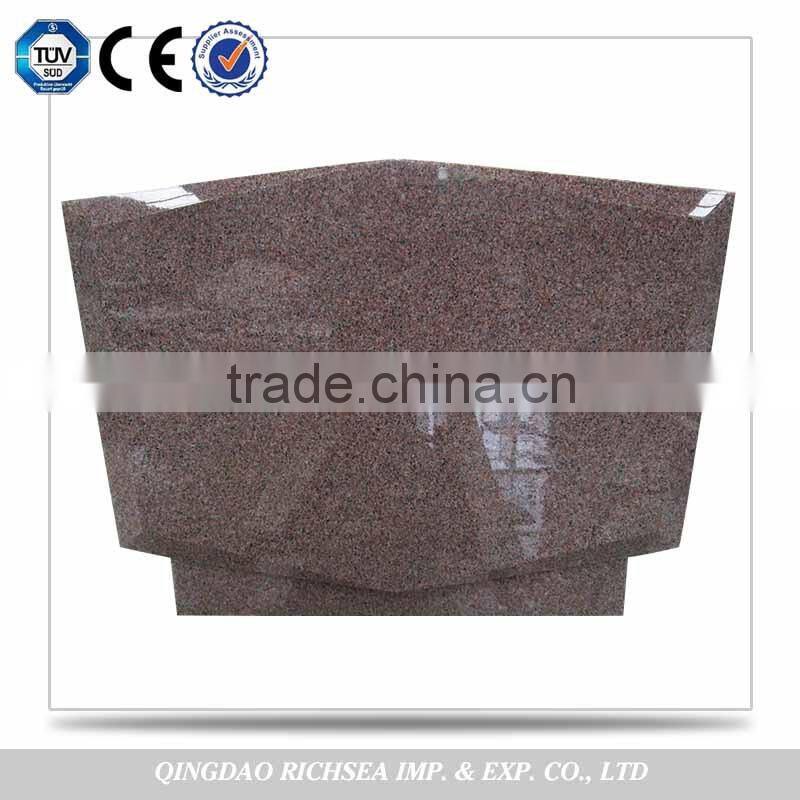 With QC Department New Design Cheapest Stone Pink Granite Tombstone Headstone Supplier