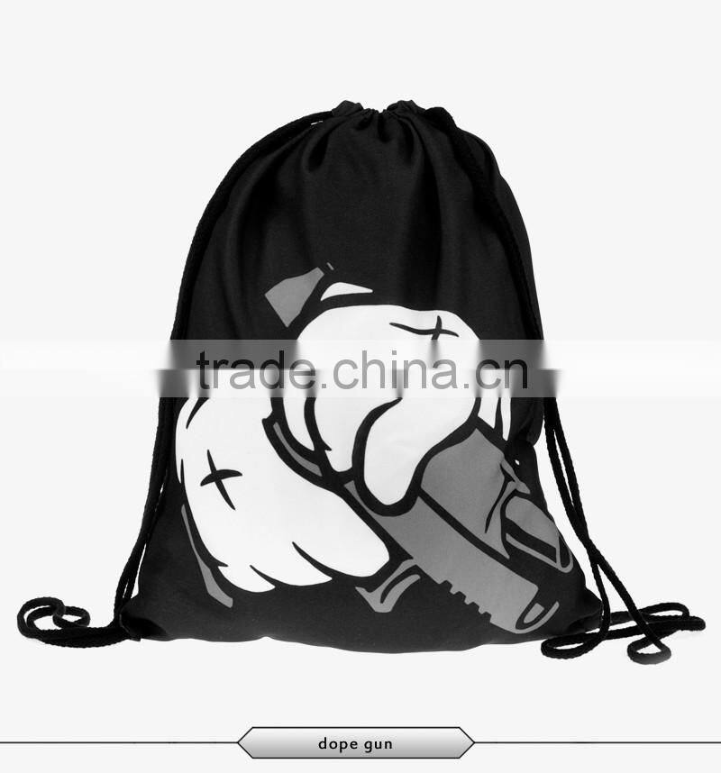 Durable polyester men sport drawstring shoes backpacks