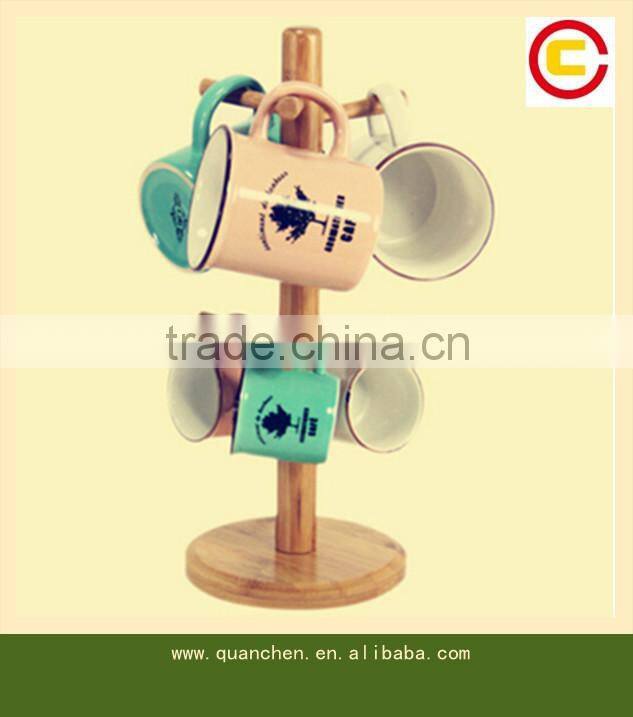 Fashionable bamboo mug tree