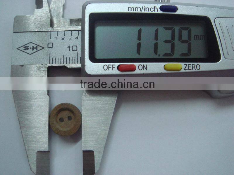 11mm natural 2 holes wooden button 2014 hot sale