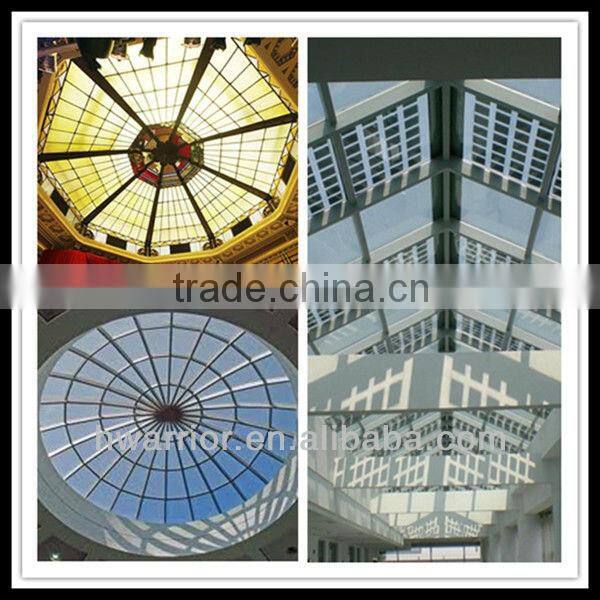 Tinted tempered glass skylight