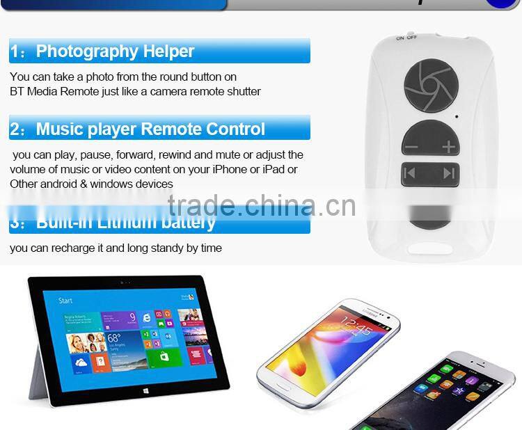 Remote Control Music / Volume Control Photography Helper Bluetooth Media Remote Controller Music PlayerBuilt-in Lithium Battery