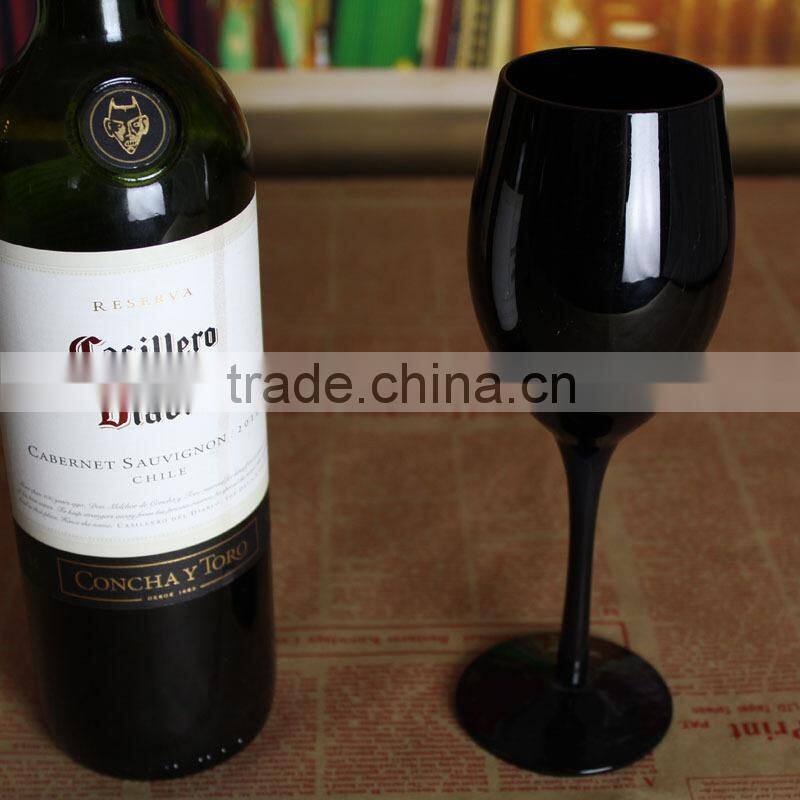 SGS FDA Safe Solid Black Colored Wine Glass