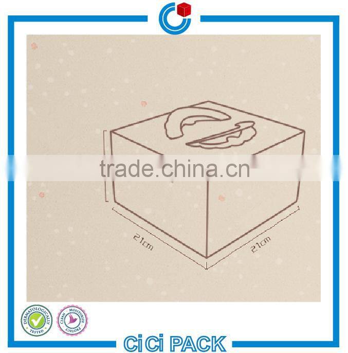 250gsm white paper 6inches cake box for Chritmas party wedding cake boxes wholesale
